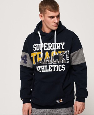 Superdry Super Track Oversized Férfi Kapucnis Pulóver Sötétkék | ITNRM0423